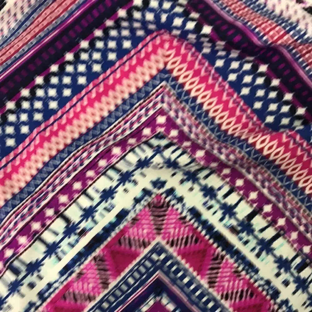 Torrid Pink MULTICOLOR CHEVRON PUSH-UP Mesh inset BIKINI BOTTOMS ONLY sz 4